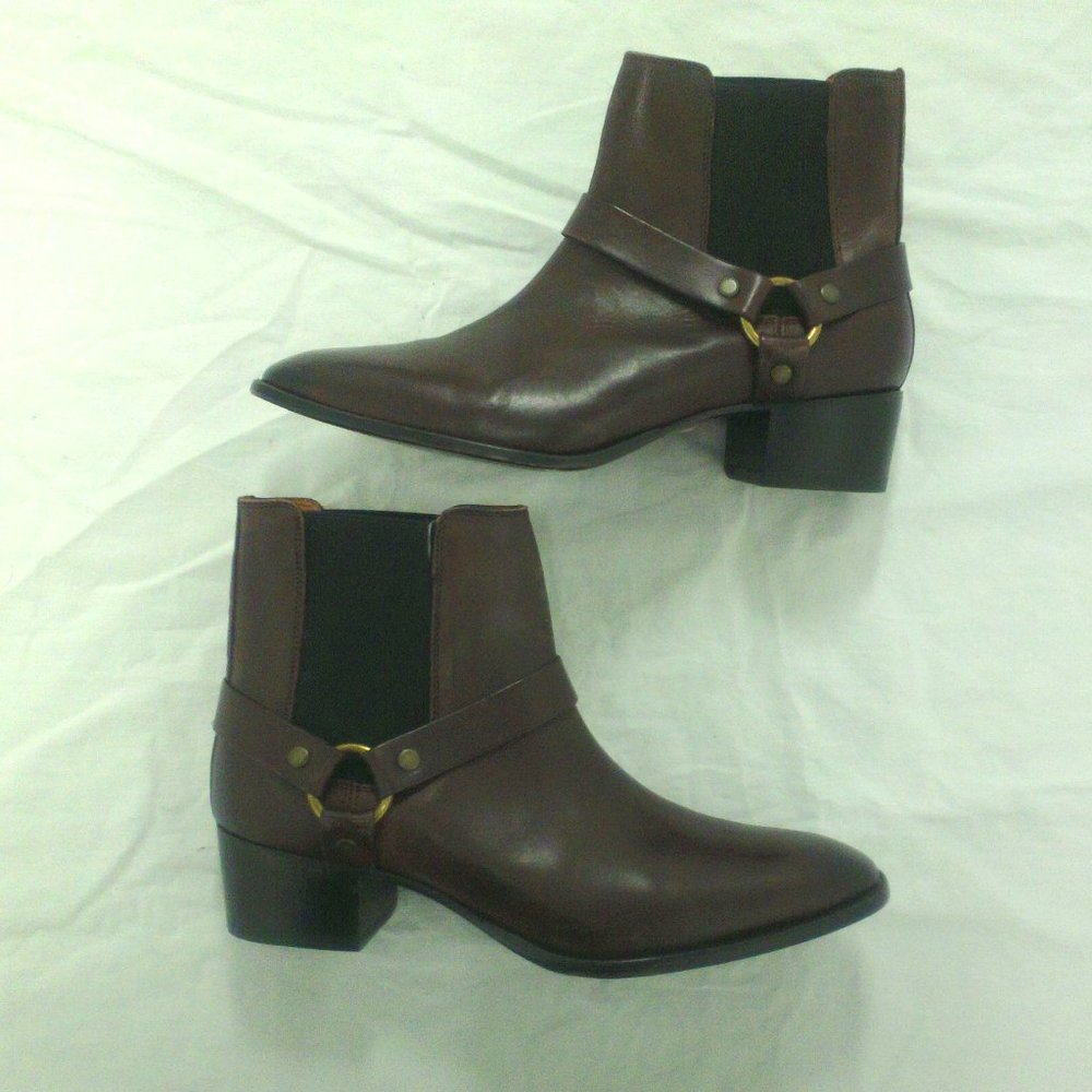 Frye Dara Chelsea Harness Boots Brown 10 Mexico benchmade Modern Icons NWOT